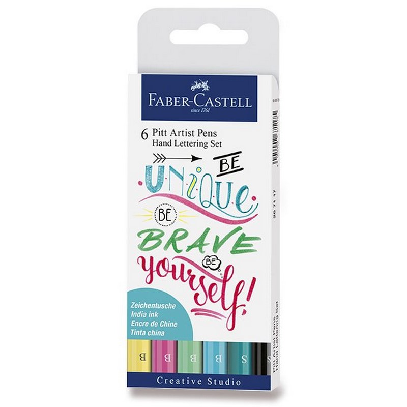 FABER-CASTELL PITT Artist Pen Lettering, set 6ks pastelové