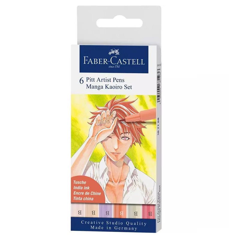 FABER-CASTELL PITT Artist Pen Manga, set 6ks "KAOIRO"