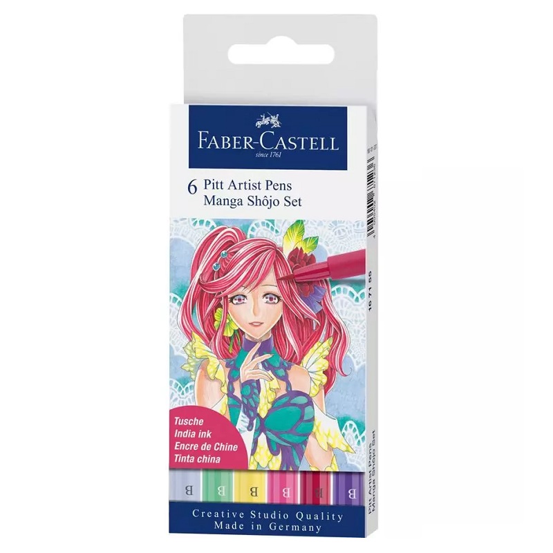 FABER-CASTELL PITT Artist Pen Manga, set 6ks "SHÔJO"