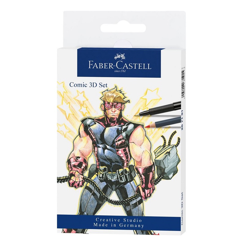 FABER-CASTELL PITT Artist Pen Comic, set 11ks 3D set