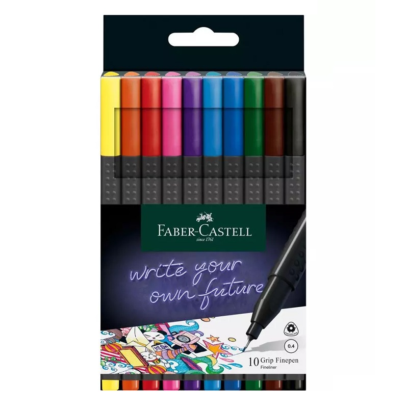 FABER-CASTELL GRIP Finepen 0,4mm, set 10ks