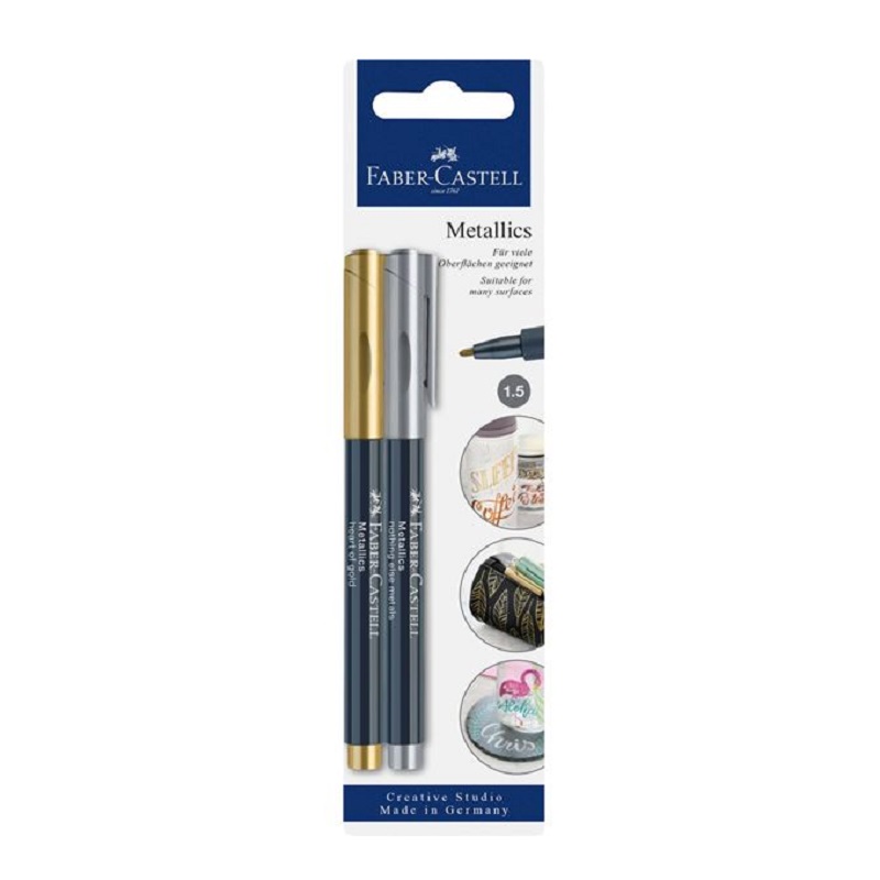 FABER-CASTELL Artist Pen Metallics, 2ks