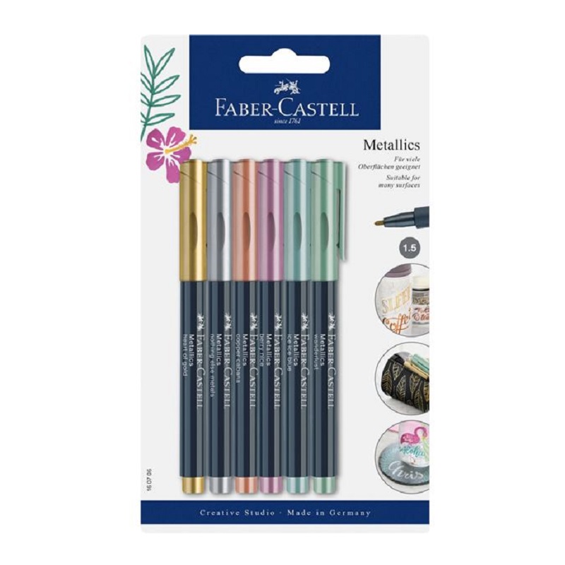 FABER-CASTELL Artist Pen Metallics, 6ks