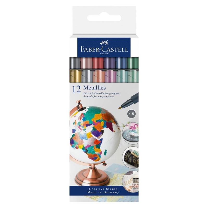 FABER-CASTELL Artist Pen Metallics, 12ks