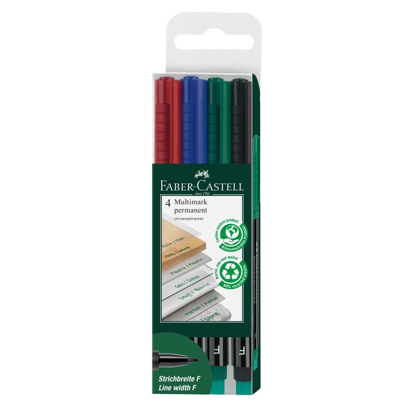 FABER-CASTELL Multimark gumovací 1513 F, set 4ks