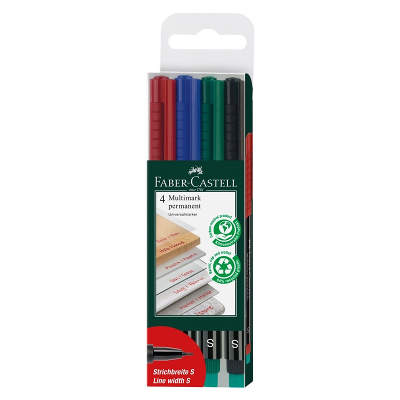 FABER-CASTELL Multimark gumovací 1523 S, set 4ks