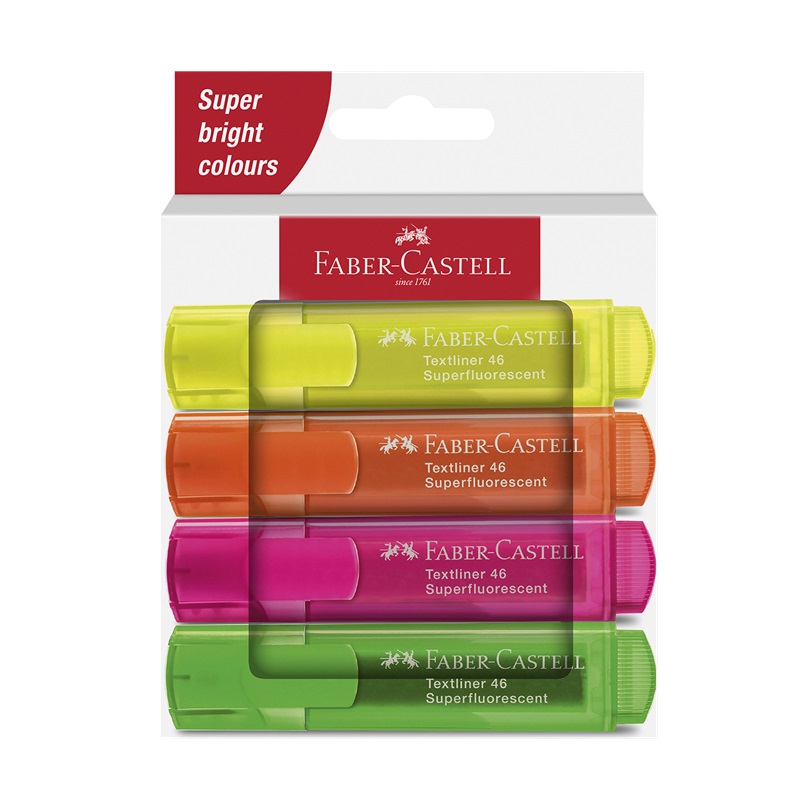 FABER-CASTELL zvýrazňovač Textliner 1546, set 4ks BASIC