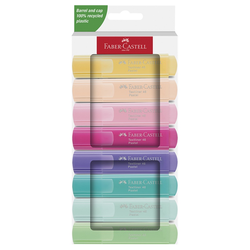 FABER-CASTELL zvýrazňovač Textliner 1546, set 8ks PASTEL