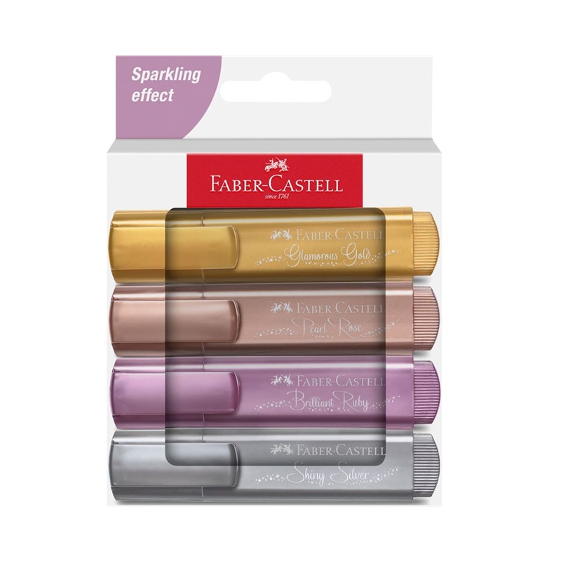 FABER-CASTELL zvýrazňovač Textliner 1546, set 4ks METALLIC