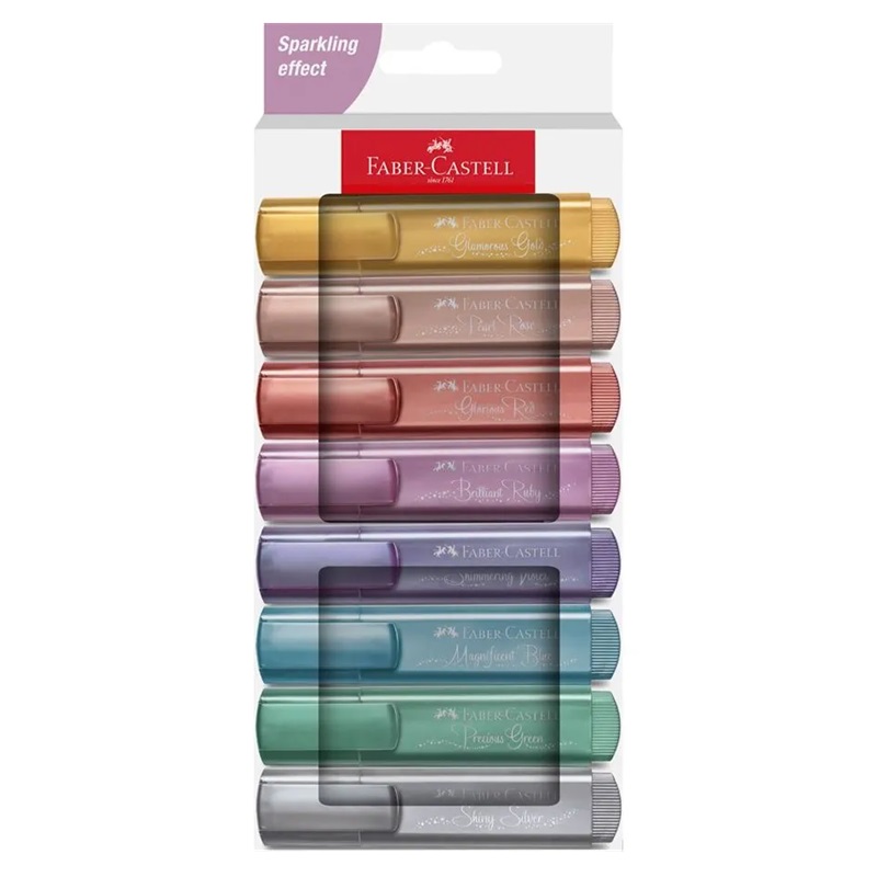 FABER-CASTELL zvýrazňovač Textliner 1546, set 8ks METALLIC