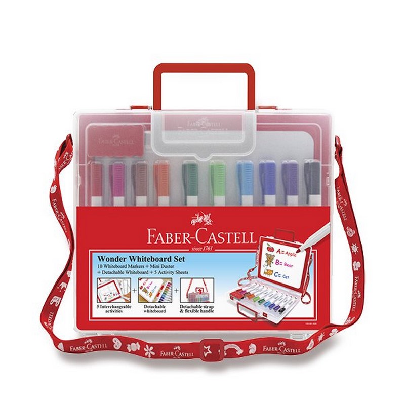 FABER-CASTELL Whiteboard SLIM, set 10ks + kufřík