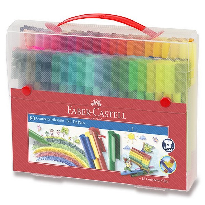 FABER-CASTELL fixy Connector, set 80ks