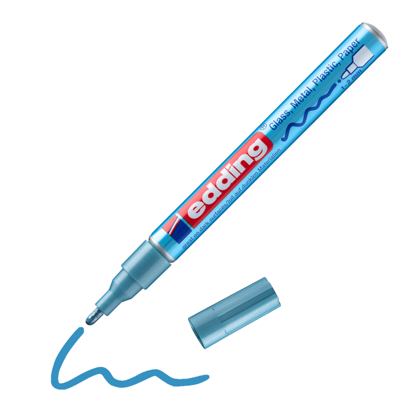 Lakový popisovač EDDING 751, metalický modrý