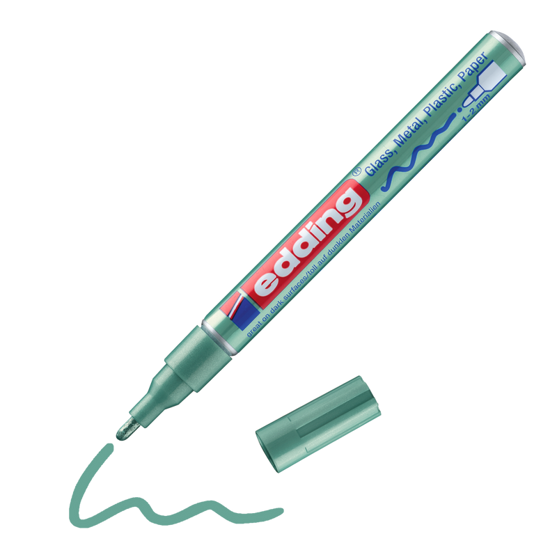 Lakový popisovač EDDING 751, metalický zelený