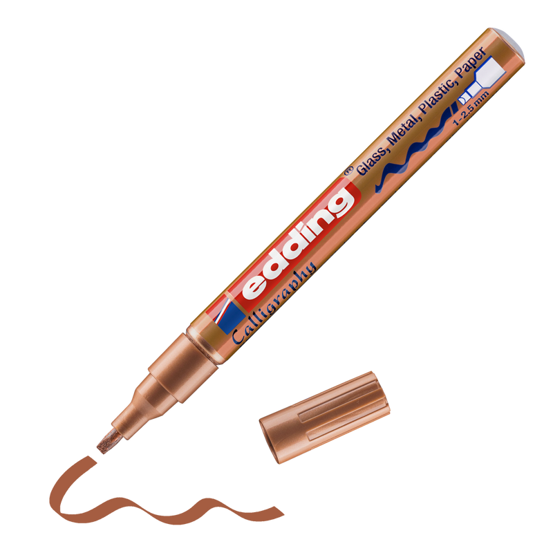 Lakový popisovač EDDING 753 kaligrafický, měděný