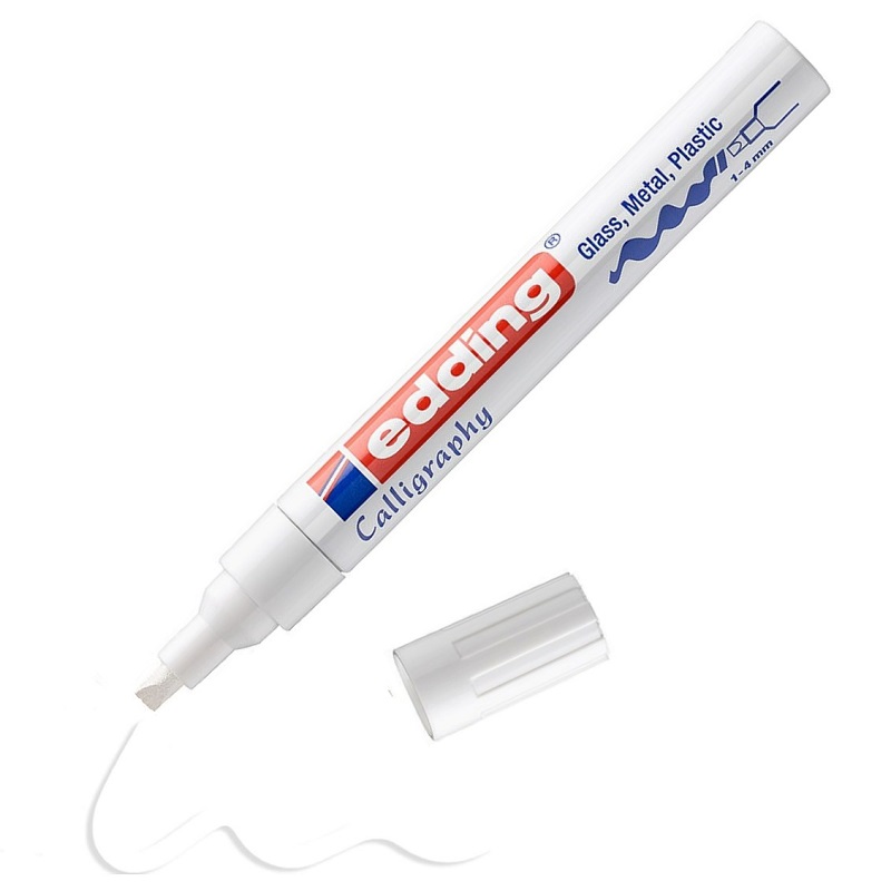 Lakový popisovač EDDING 755 kaligrafický, bílý