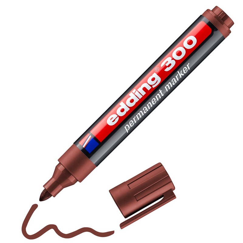 Permanentní popisovač EDDING 300, hnědý