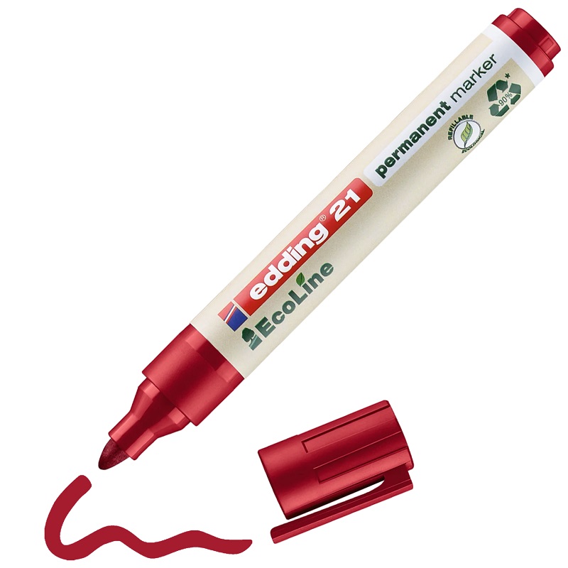 Permanentní popisovač EDDING EcoLine 21, červený