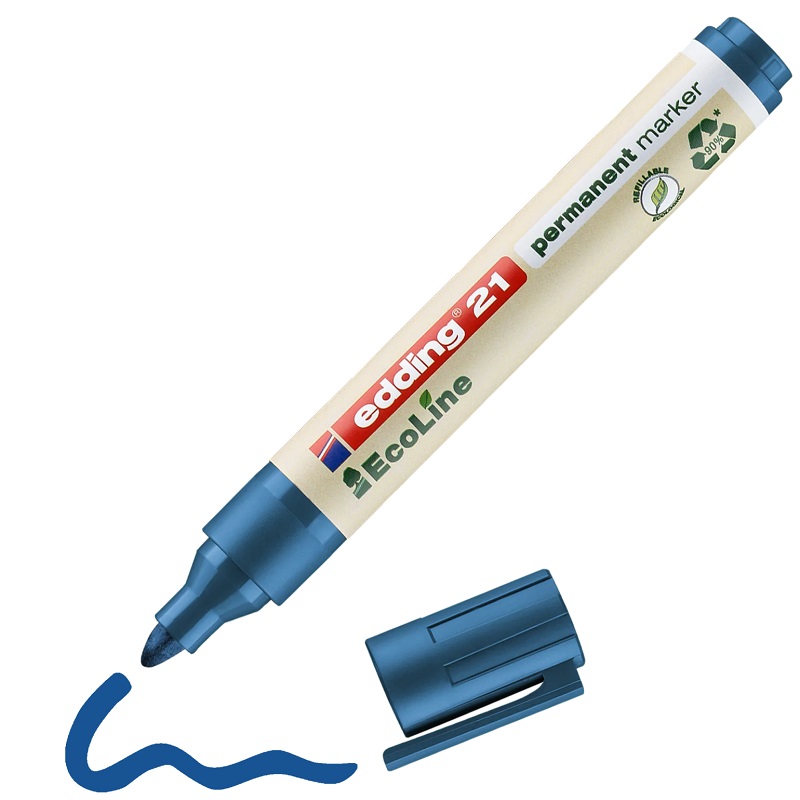 Permanentní popisovač EDDING EcoLine 21, modrý