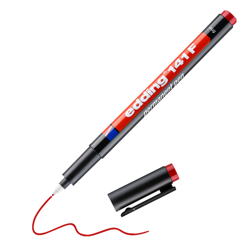 Permanentní popisovač EDDING 141 F OHP, červený