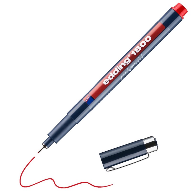 Liner EDDING 1800 Profipen, červený 0,1mm