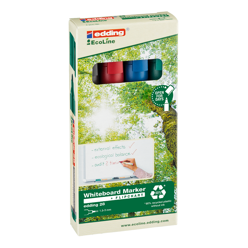 Popisovač na bílé tabule EDDING 28 EcoLine, 4ks
