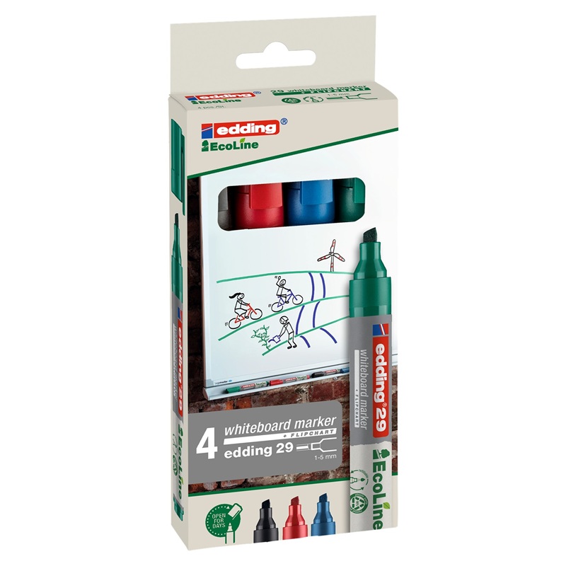 Popisovače na bílé tabule EDDING 29 EcoLine, 4 ks