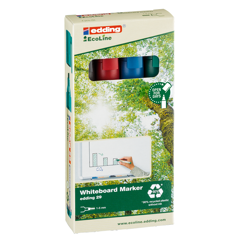 Popisovač na bílé tabule EDDING 29 EcoLine, 4ks