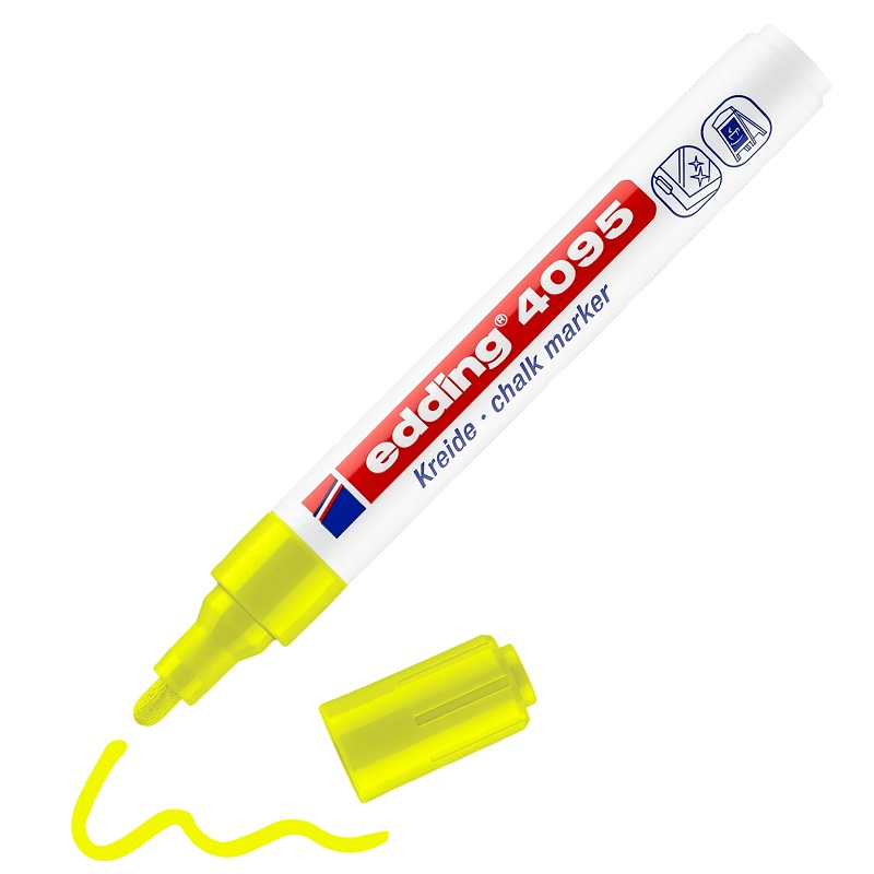 Křídový popisovač na sklo a tabule EDDING 4095, NEON žlutý