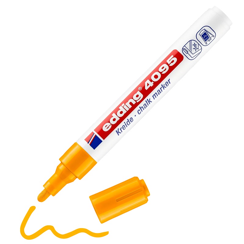 Křídový popisovač na sklo a tabule EDDING 4095, NEON oranžový