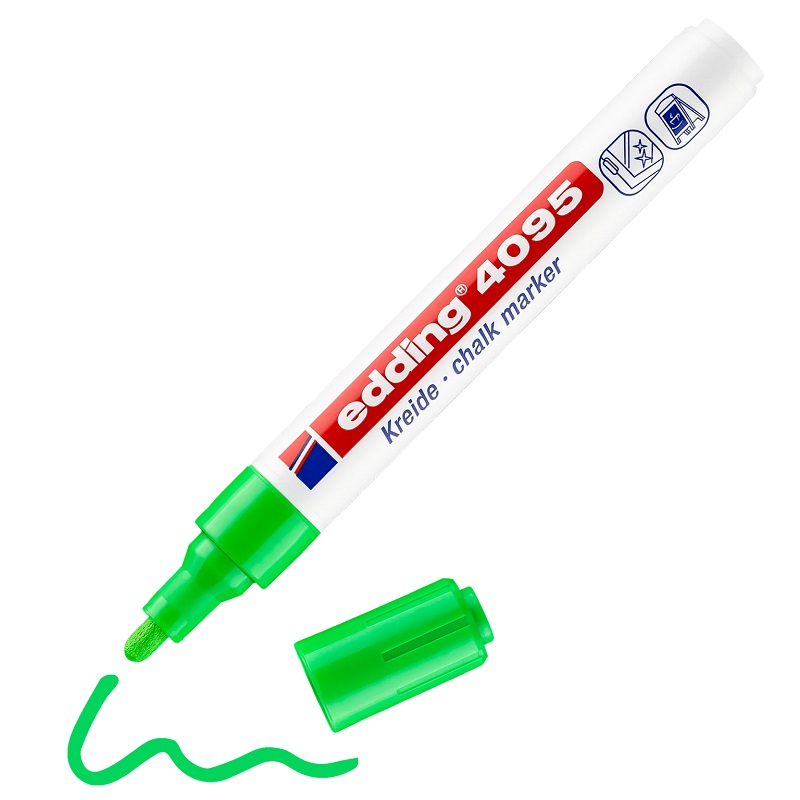 Křídový popisovač na sklo a tabule EDDING 4095, NEON zelený