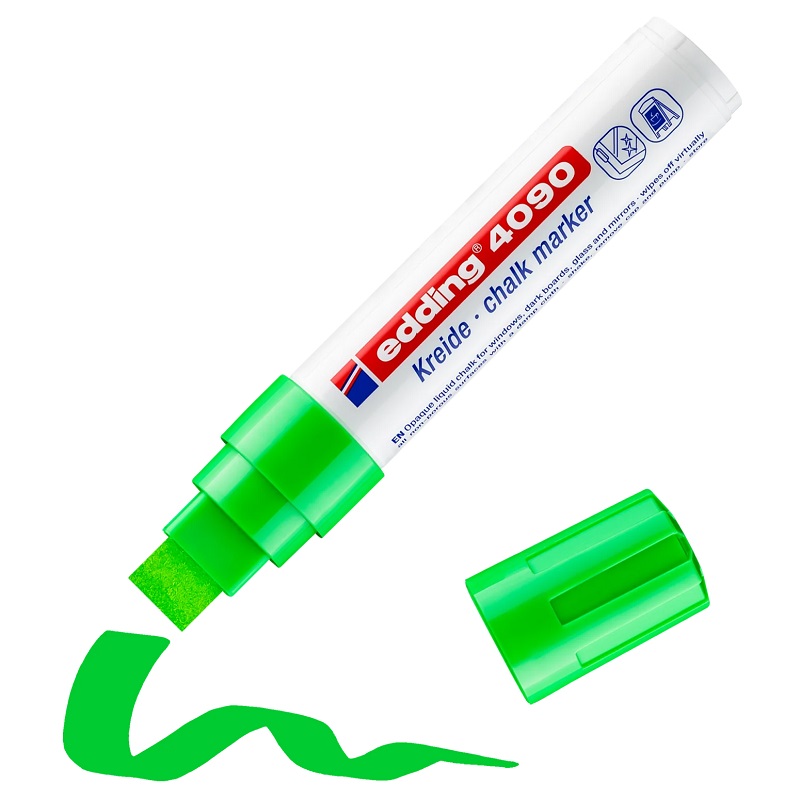 Křídový popisovač na sklo a tabule EDDING 4090, NEON zelený