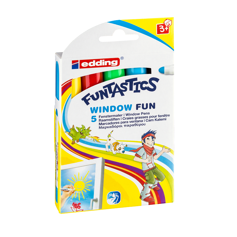 Sada EDDING FUNTASTICS WINDOW na sklo, 5ks
