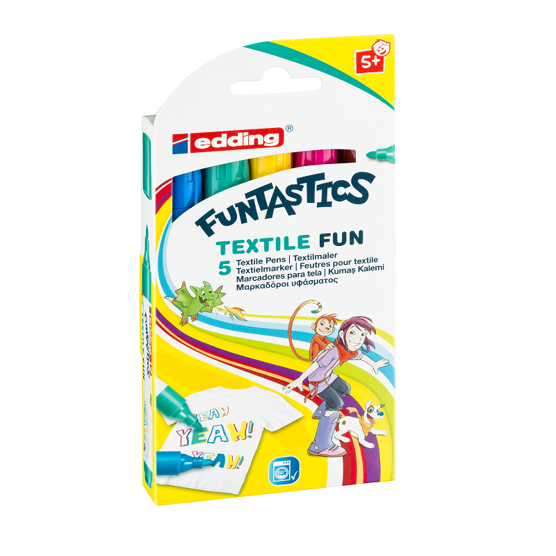 Sada EDDING FUNTASTICS na textil, 5ks