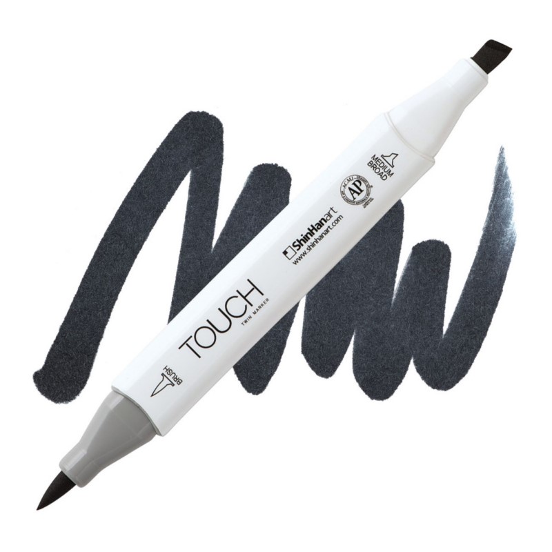 Lihová fixa TOUCH oboustranná Brush & Chisel, 120 Black