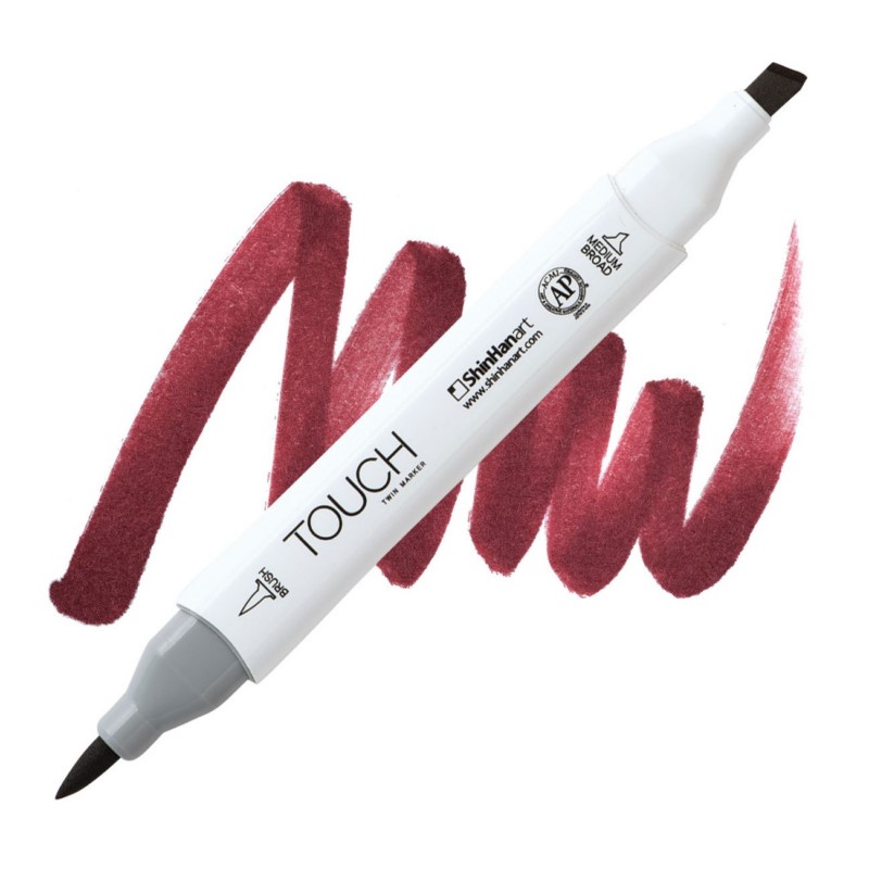 Lihová fixa TOUCH oboustranná Brush & Chisel, R1 Wine red