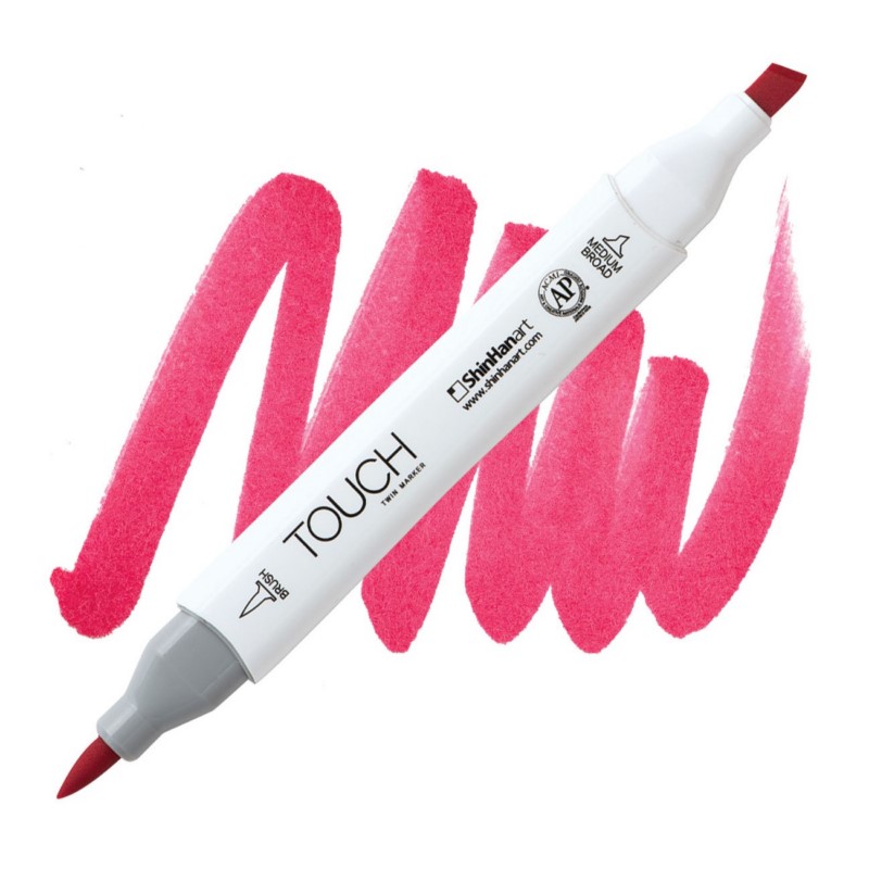 Lihová fixa TOUCH oboustranná Brush & Chisel, R4 Vivid red
