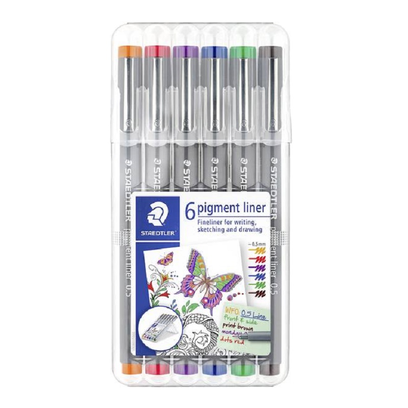 Liner STAEDTLER Pigment 0,3mm, 6ks barevné