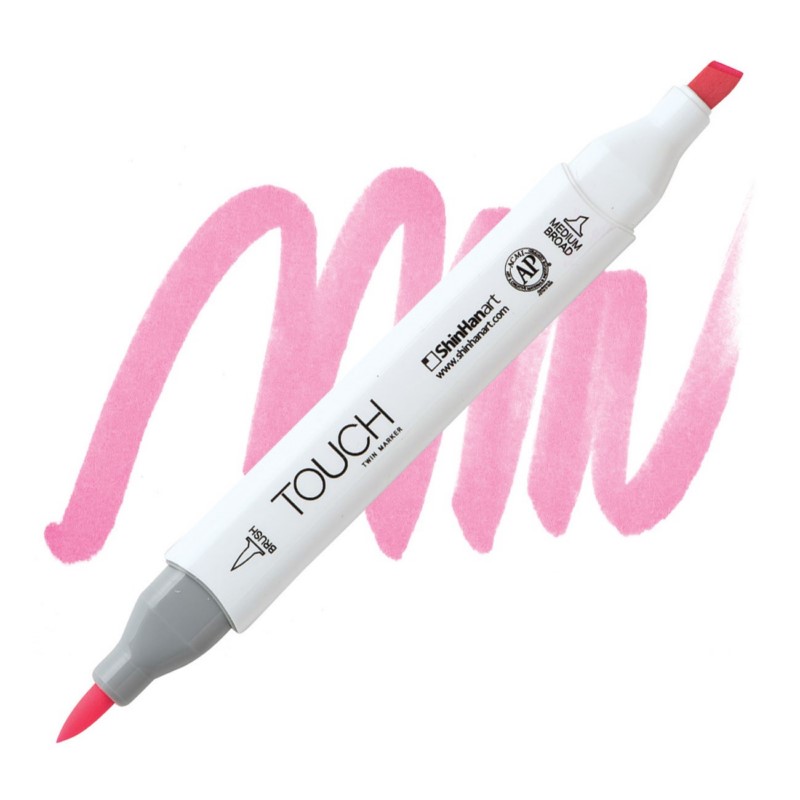 Lihová fixa TOUCH oboustranná Brush & Chisel, R8 Rose pink