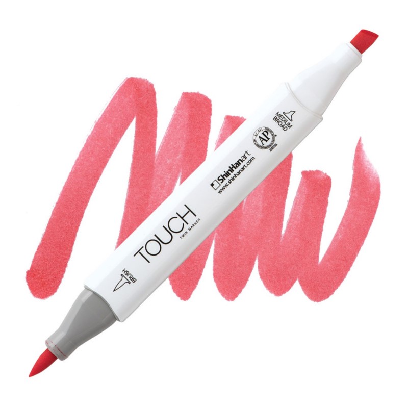 Lihová fixa TOUCH oboustranná Brush & Chisel, R12 Coral red