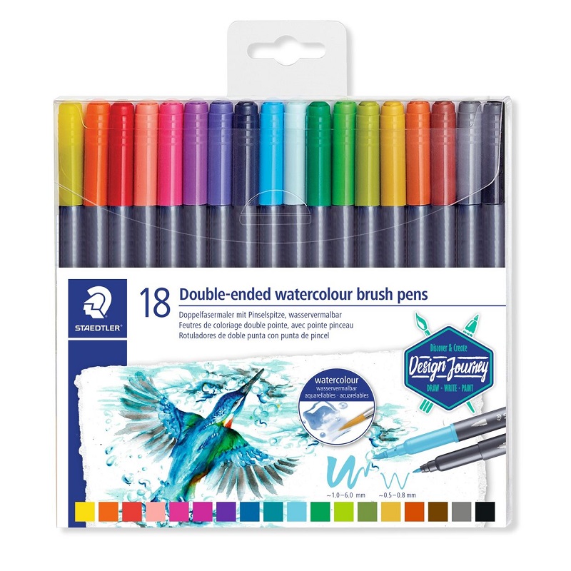 Fix STAEDTLER štětcový oboustranný Design Journey, 18ks