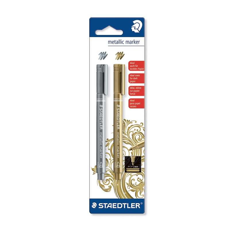 STAEDTLER Metalický popisovač STAEDTLER, zlatý a stříbrný