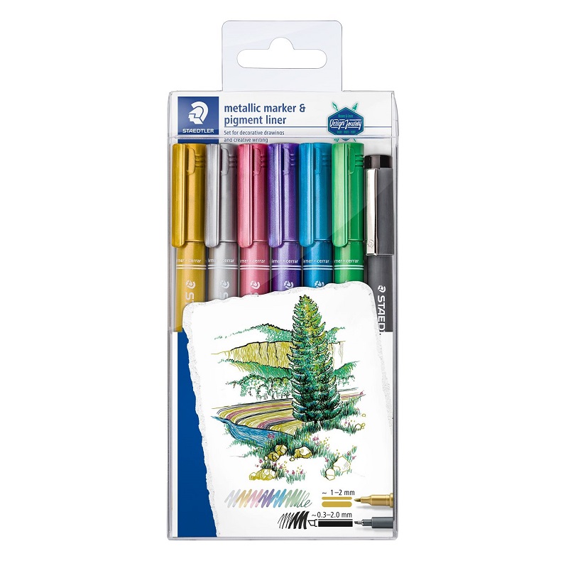 STAEDTLER Metalický popisovač STAEDTLER, 6ks + liner