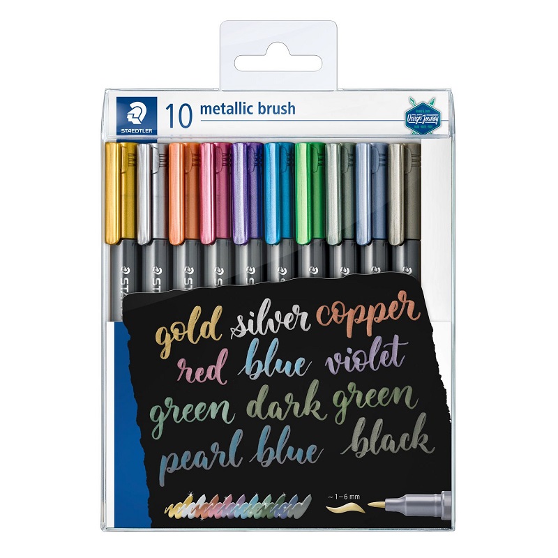 STAEDTLER Metalický štětcový popisovač STAEDTLER, 10ks