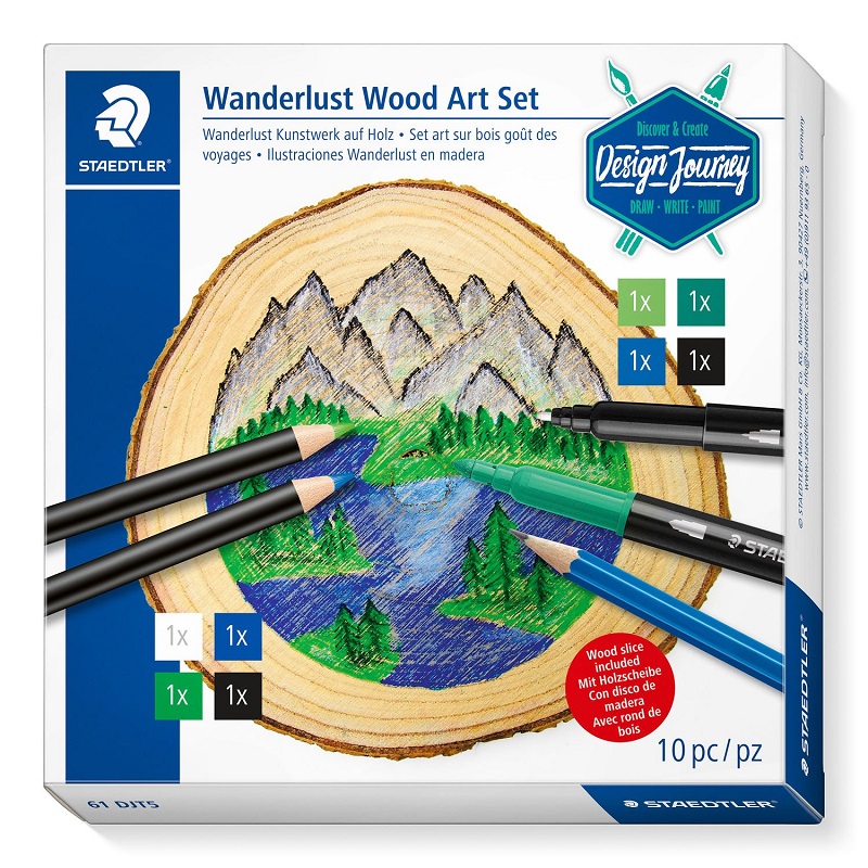 STAEDTLER Kreativní sada STAEDTLER, 10ks Wanderlust na dřevo