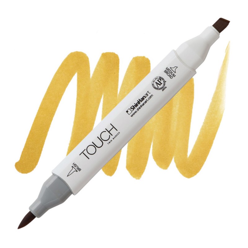 Lihová fixa TOUCH oboustranná Brush & Chisel, YR31 Dark yellow
