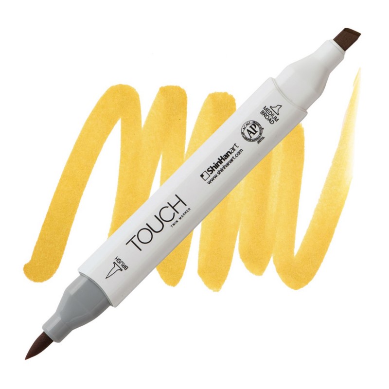 Lihová fixa TOUCH oboustranná Brush & Chisel, YR32 Deep yellow