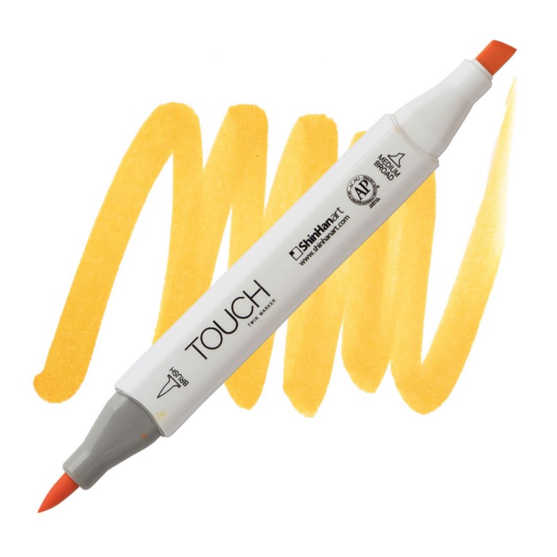 Lihová fixa TOUCH oboustranná Brush & Chisel, YR33 Melon yellow