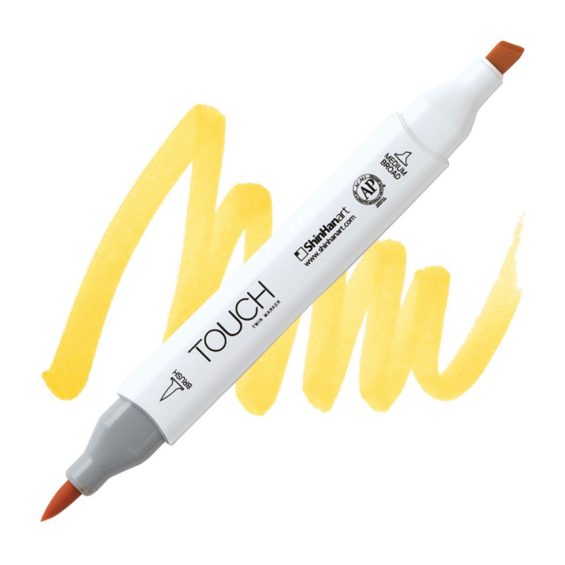 Lihová fixa TOUCH oboustranná Brush & Chisel, Y34 Yellow