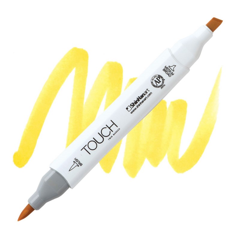 Lihová fixa TOUCH oboustranná Brush & Chisel, Y35 Lemon yellow